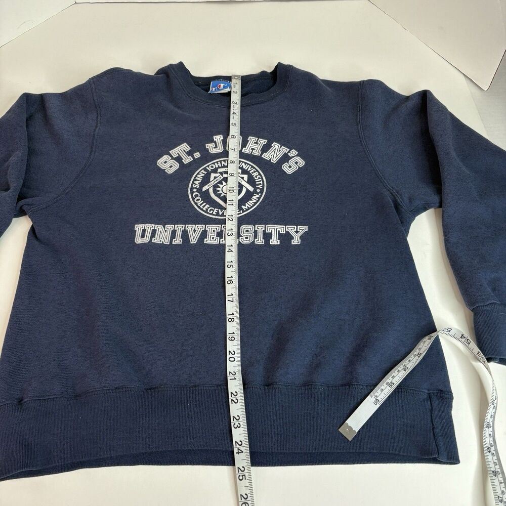 Vintage St John’s University Crewneck Sweatshirt, Large, Dark Blue, Champion, - Picture 7 of 9